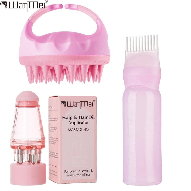 2/3Pcs Professional Scalp Care Set Massaging Brush Oil Applicator - For Hair Growth Scalp Treatment Deep Nourishment Waterproof
