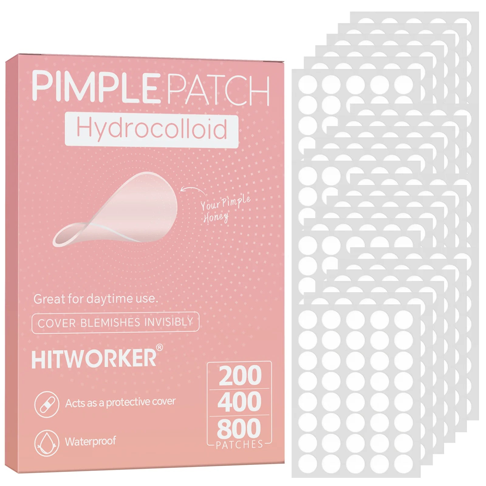 800/400/200 Pieces/Box of Deep Cleansing Water-Based Gel Pimple Patches, Effectively Covering Acne Patches, Holiday Gift