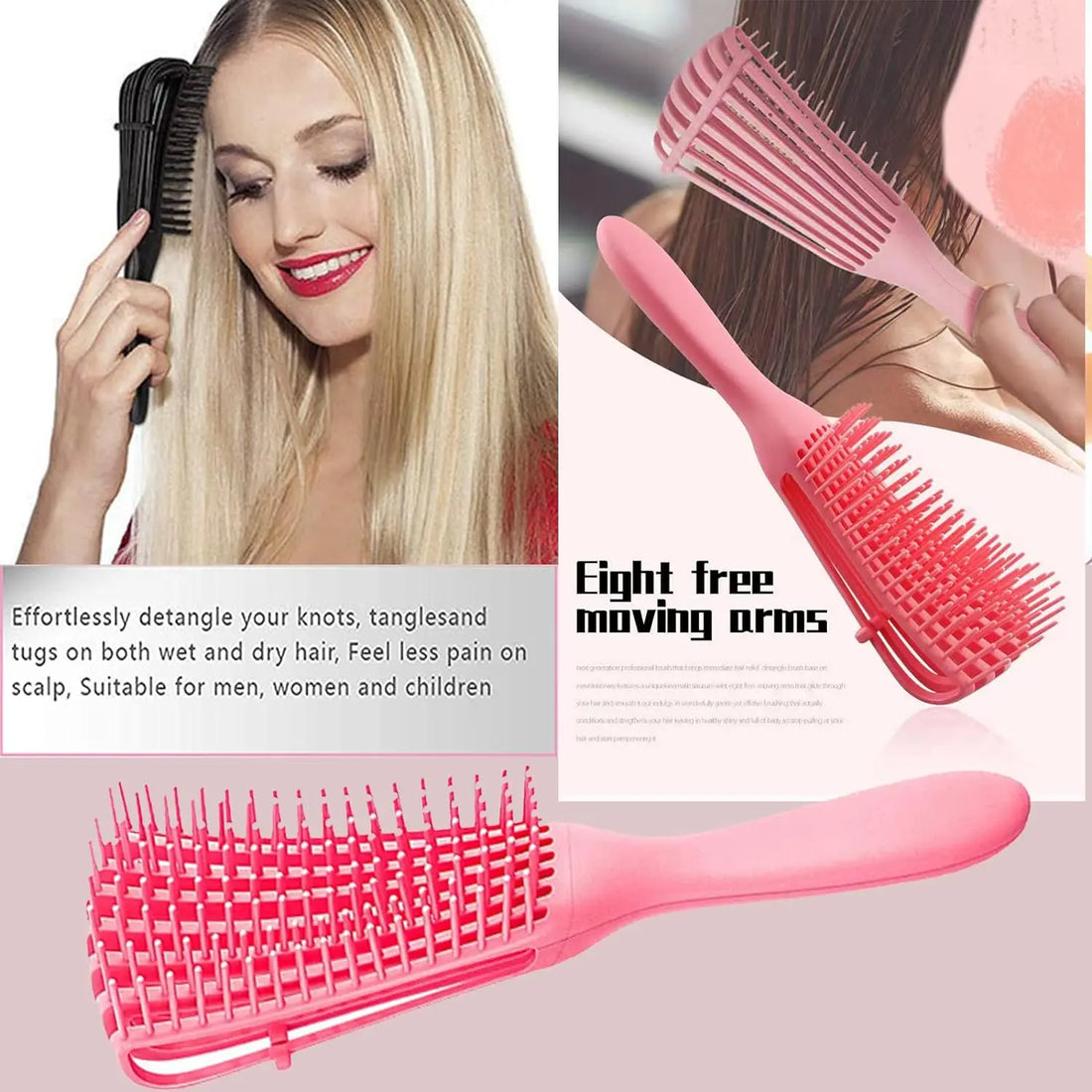 1Pc Detangling Brush for Afro America/African Hair Textured 3a to 4c Kinky Wavy/CurlyLong Hair, Knots Detangler Easy to Clean