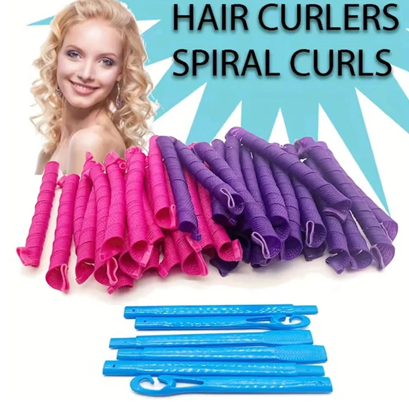 Heatless Hair Curlers Set For Effortless Styling Kit Hooks Safe Easy To Use Without Heat Damage Create Bouncy Spiral Curls