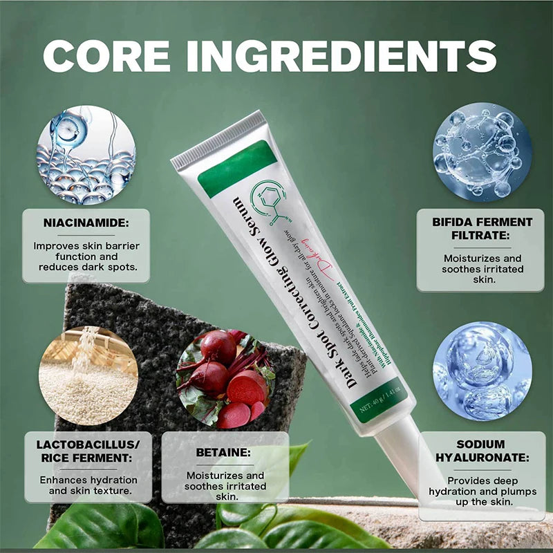 Dark Spot Correcting Glow Serum,Dullness,Acne,And Melanin Remover,Niacinamide Facial Skin Moisturizing Brightening Skincare