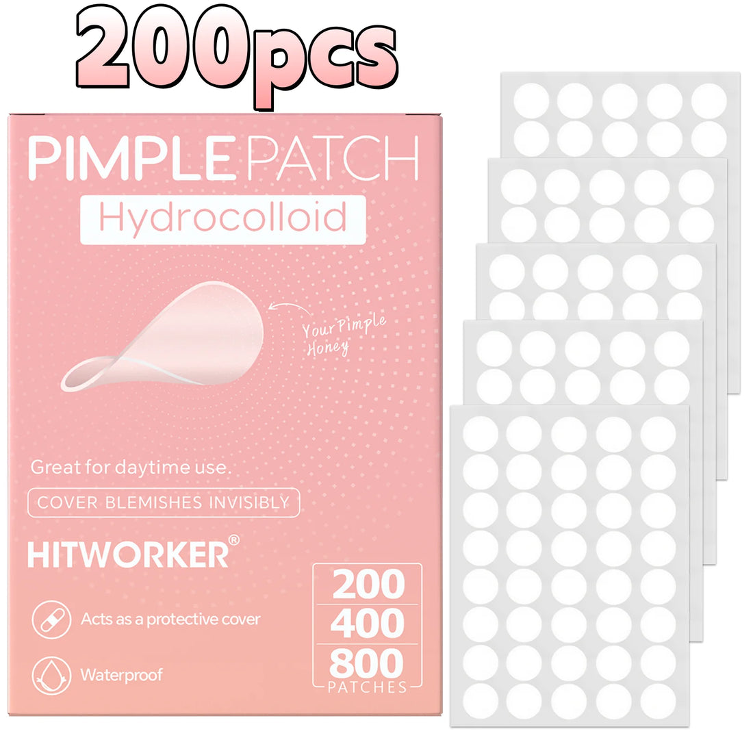 800/400/200 Pieces/Box of Deep Cleansing Water-Based Gel Pimple Patches, Effectively Covering Acne Patches, Holiday Gift