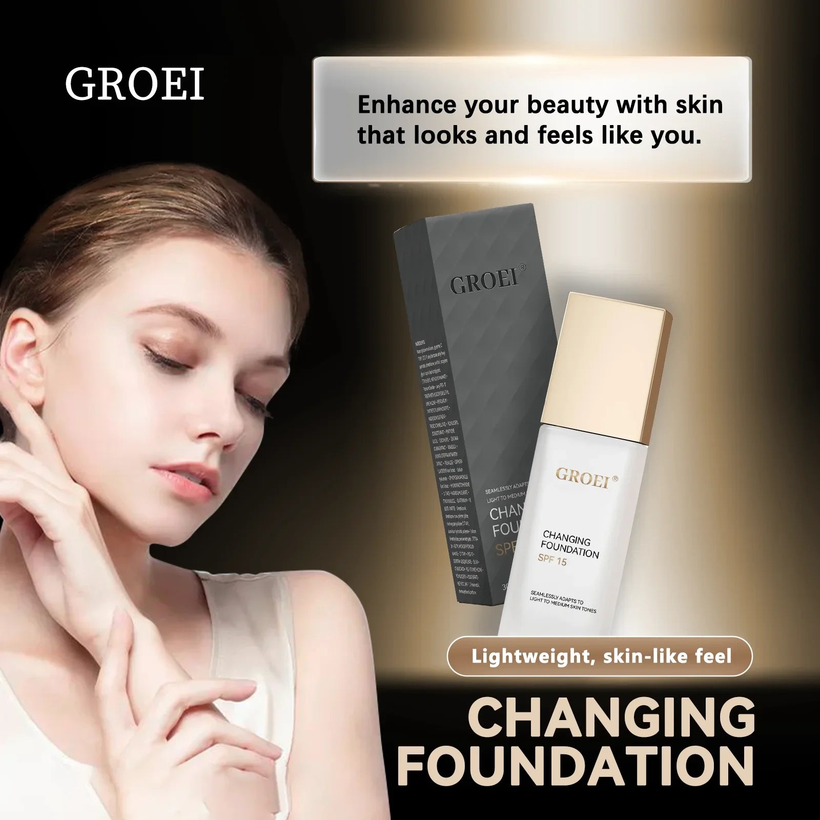 Color Changing Foundation Moisturizer Oil-control Hydrating Color Longwearing Waterproof Travel Coverage Make Up Base