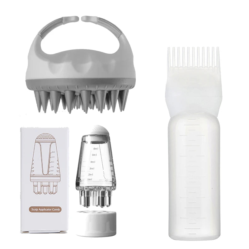 2/3Pcs Professional Scalp Care Set Massaging Brush Oil Applicator - For Hair Growth Scalp Treatment Deep Nourishment Waterproof
