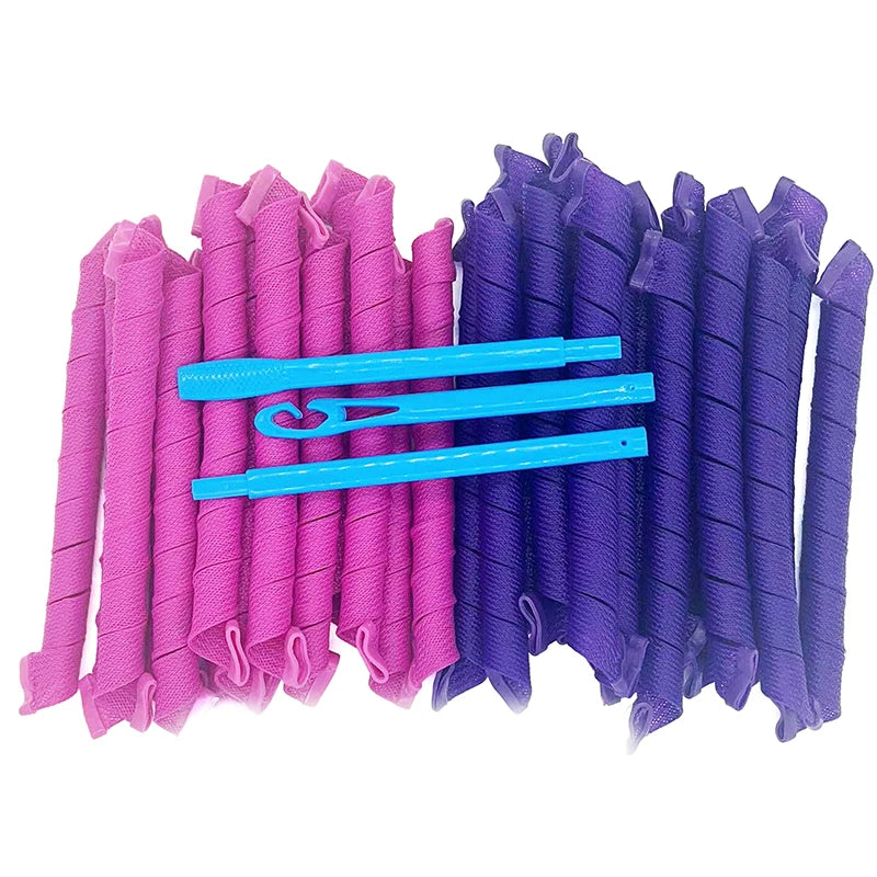 Heatless Hair Curlers Set For Effortless Styling Kit Hooks Safe Easy To Use Without Heat Damage Create Bouncy Spiral Curls