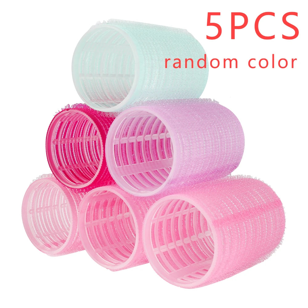 Heatless Self-Grip Hair Rollers Hair Curlers No Heat Hairs Bangs Volume Self-adhesive Hook&Loop DIY Women Hair Styling Accessory