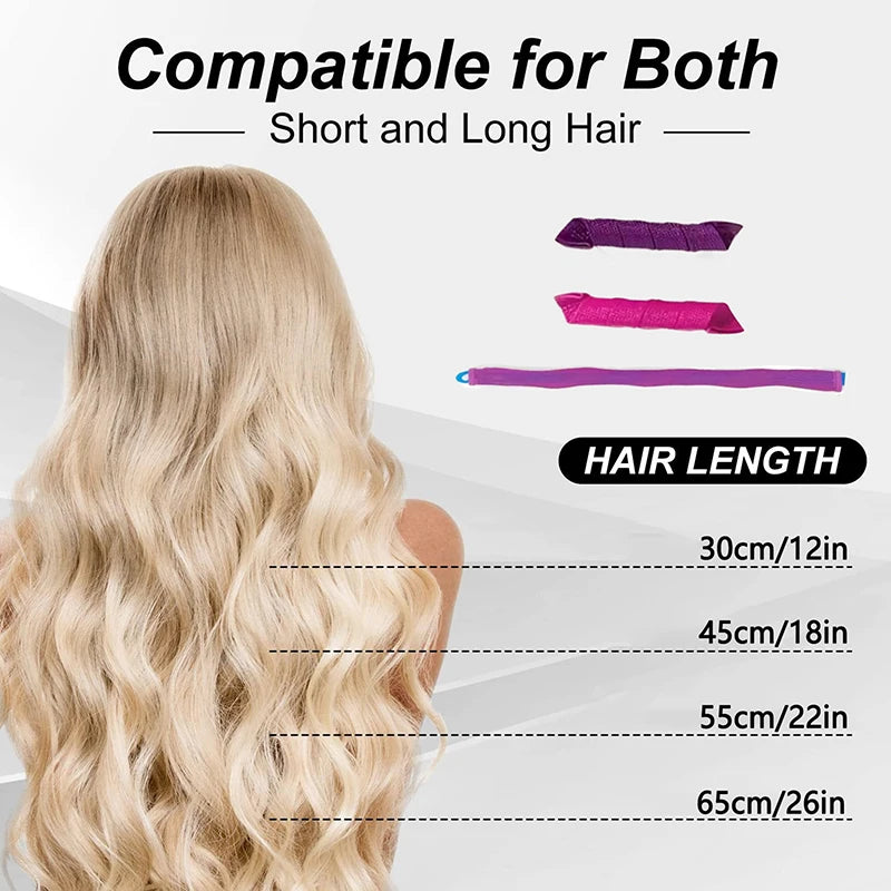 Heatless Hair Curlers Set For Effortless Styling Kit Hooks Safe Easy To Use Without Heat Damage Create Bouncy Spiral Curls