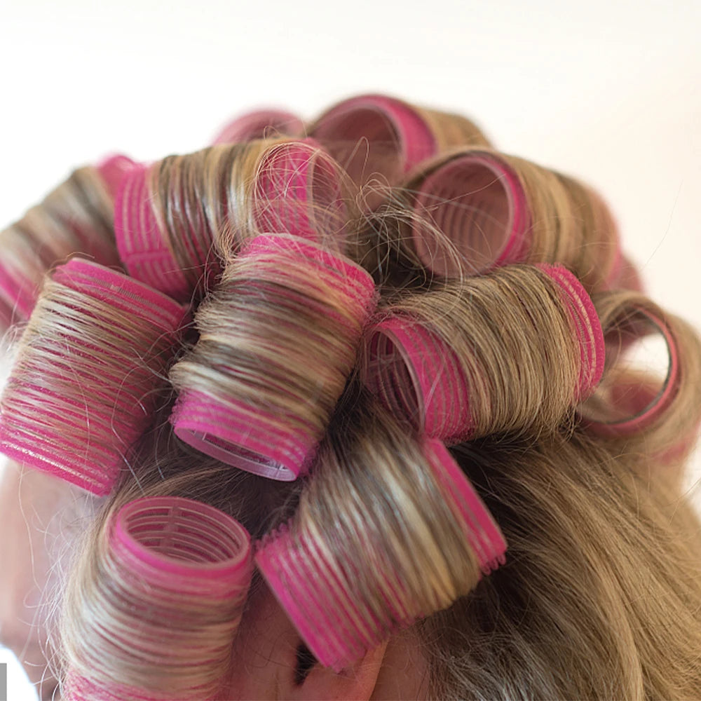 Heatless Self-Grip Hair Rollers Hair Curlers No Heat Hairs Bangs Volume Self-adhesive Hook&Loop DIY Women Hair Styling Accessory