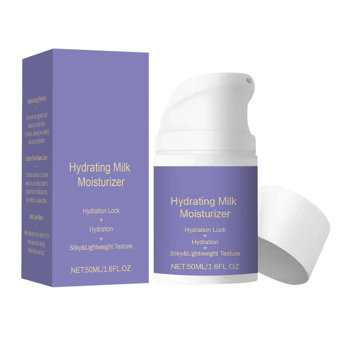 Hydrating Milk Moisturizer 50ml Deep Moisture Cream Shea Butter & Glycerin Repair Barrier Fade Fine Line Non-Greasy for All Skin