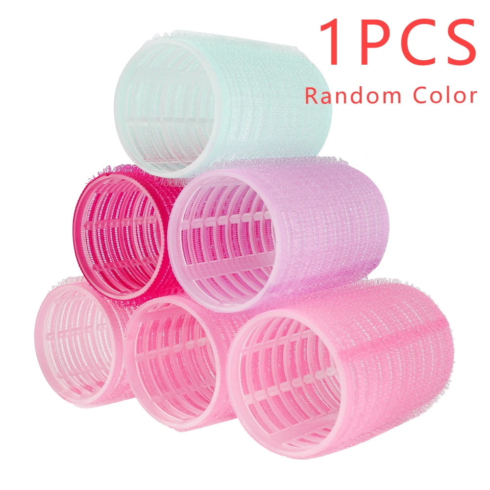 Heatless Self-Grip Hair Rollers Hair Curlers No Heat Hairs Bangs Volume Self-adhesive Hook&Loop DIY Women Hair Styling Accessory