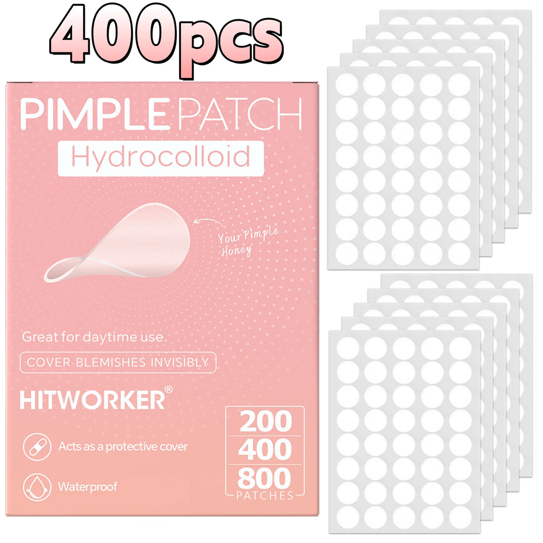 800/400/200 Pieces/Box of Deep Cleansing Water-Based Gel Pimple Patches, Effectively Covering Acne Patches, Holiday Gift