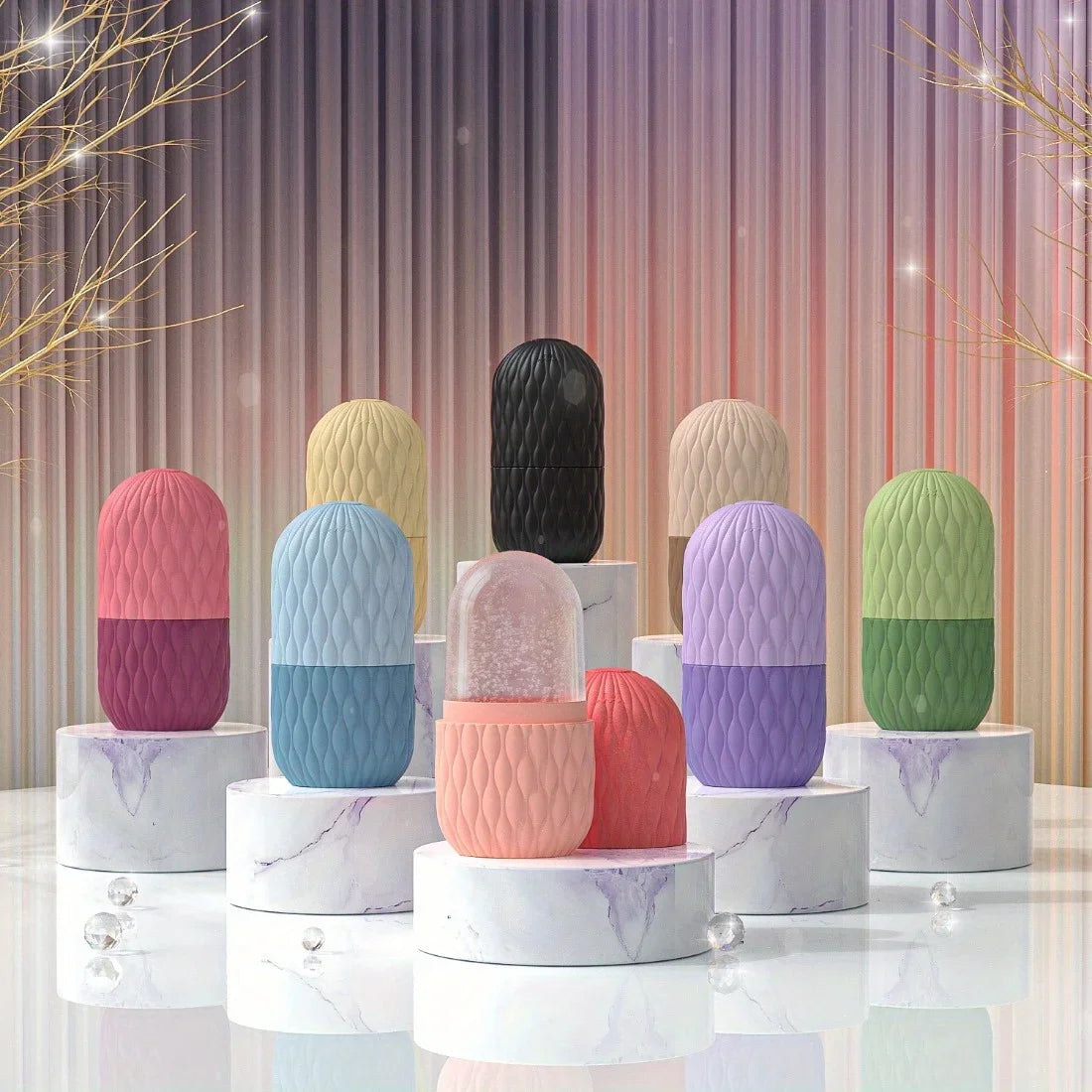 Ice Face Roller, Reusable Silicone Mold Face Massage Eye Facial Beauty Skin Care Tools Apply Ice for Shrink Pores Anti Wrinkle