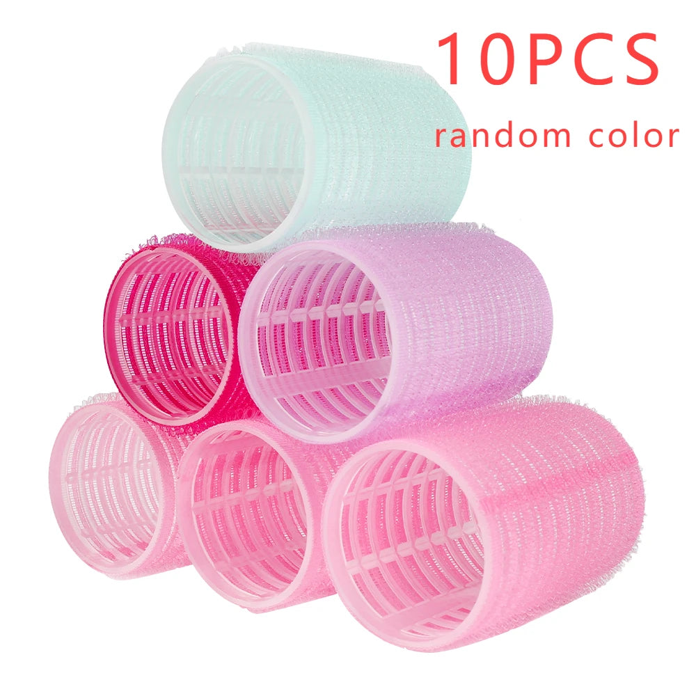 Heatless Self-Grip Hair Rollers Hair Curlers No Heat Hairs Bangs Volume Self-adhesive Hook&Loop DIY Women Hair Styling Accessory