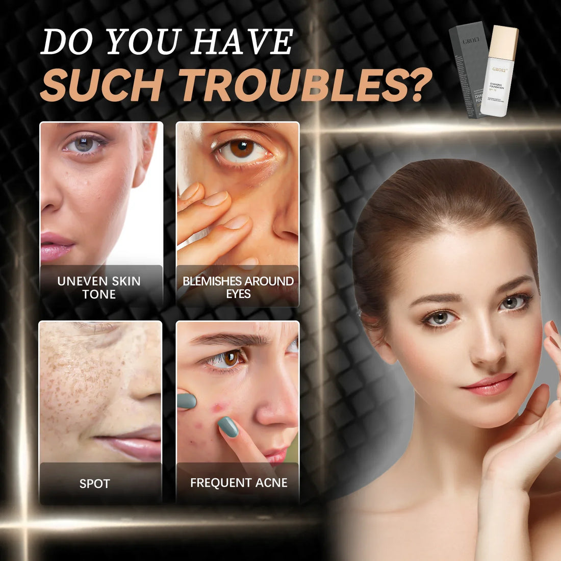 Color Changing Foundation Moisturizer Oil-control Hydrating Color Longwearing Waterproof Travel Coverage Make Up Base