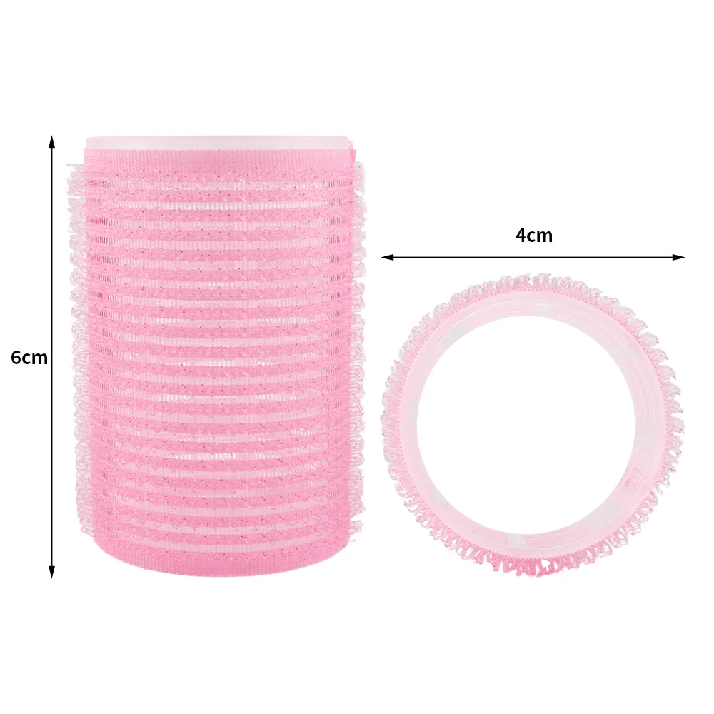 Heatless Self-Grip Hair Rollers Hair Curlers No Heat Hairs Bangs Volume Self-adhesive Hook&Loop DIY Women Hair Styling Accessory